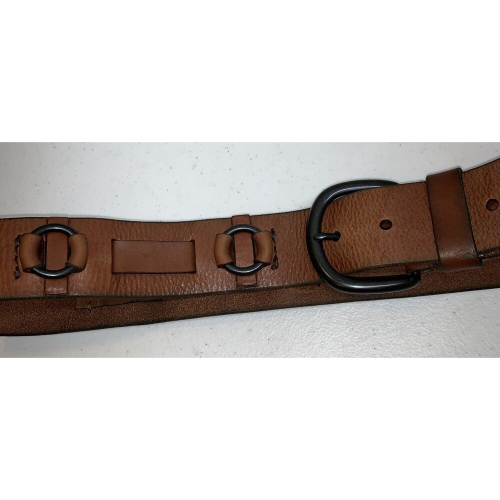 Denim & Supply Ralph Lauren Brown Leather O Ring Buckle Waist Belt Large